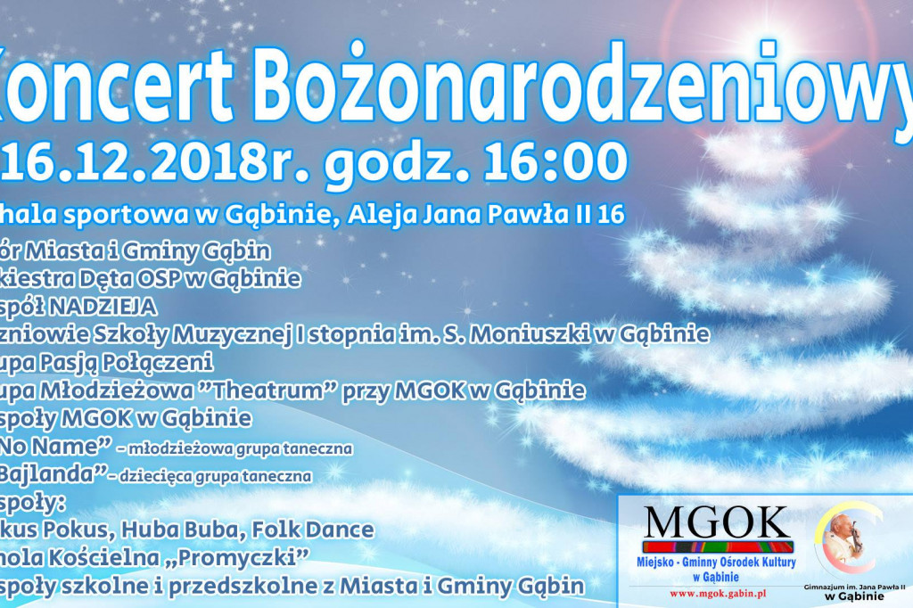 W najbliższą niedzielę odbędzie się Koncert Bożonarodzeniowy - zaproszenie