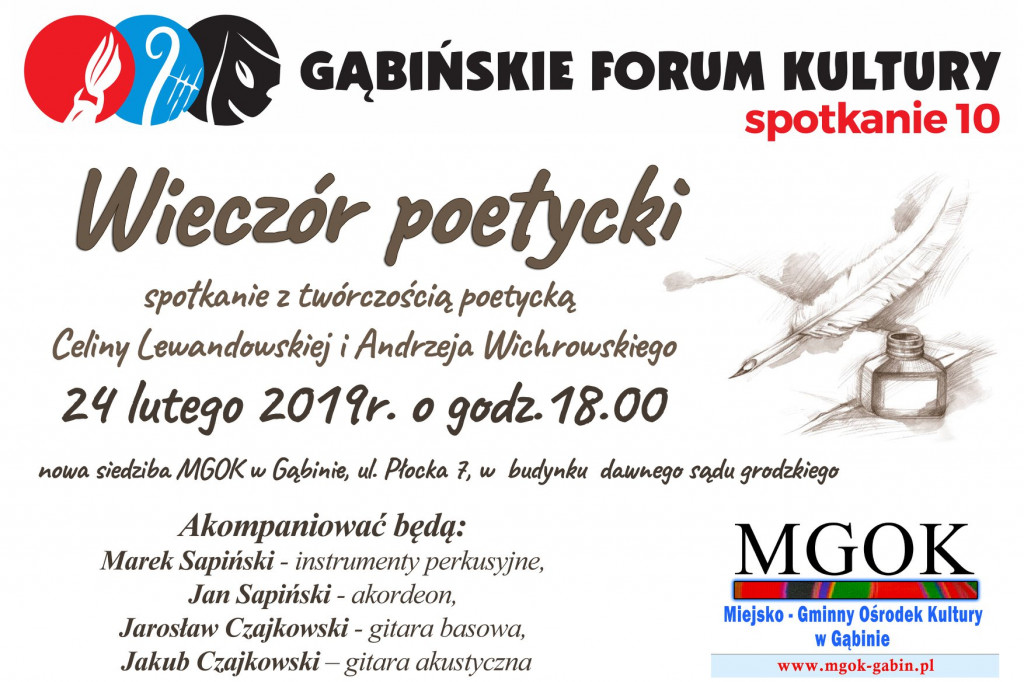 Mieszkańcy Gąbina zapraszają na wieczór z poezją swojego autorstwa.