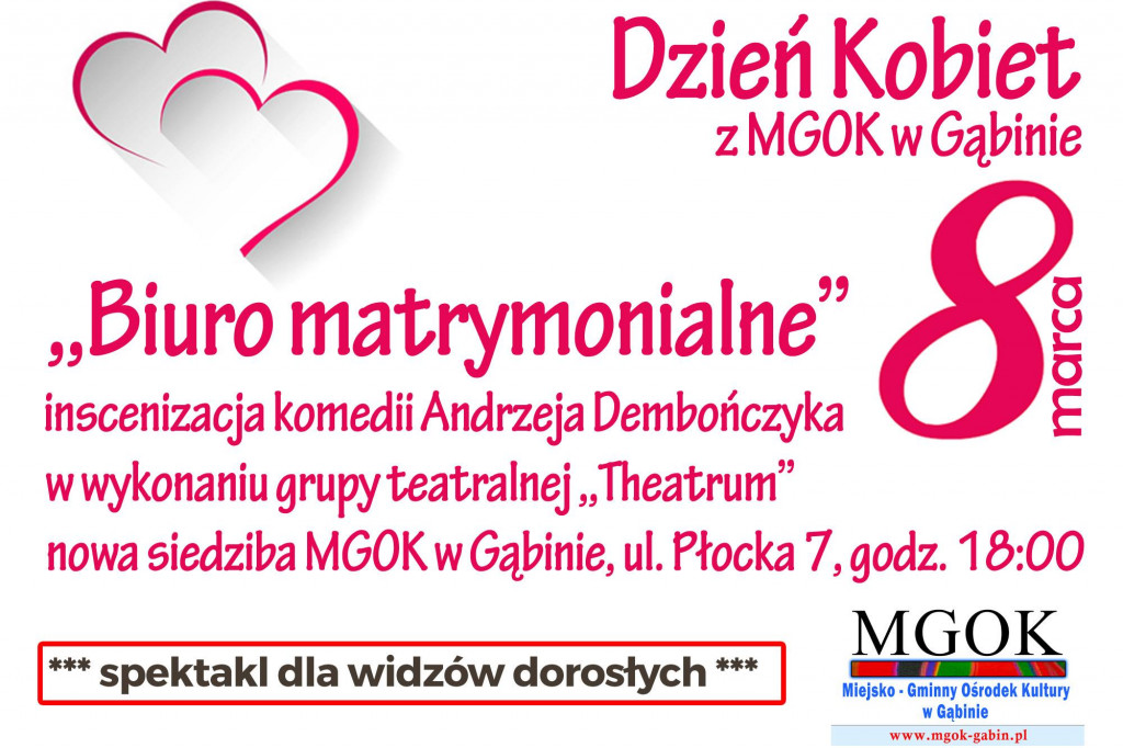 MGOK zaprasza na Dzień Kobiet. Poczuj się jak w teatrze.