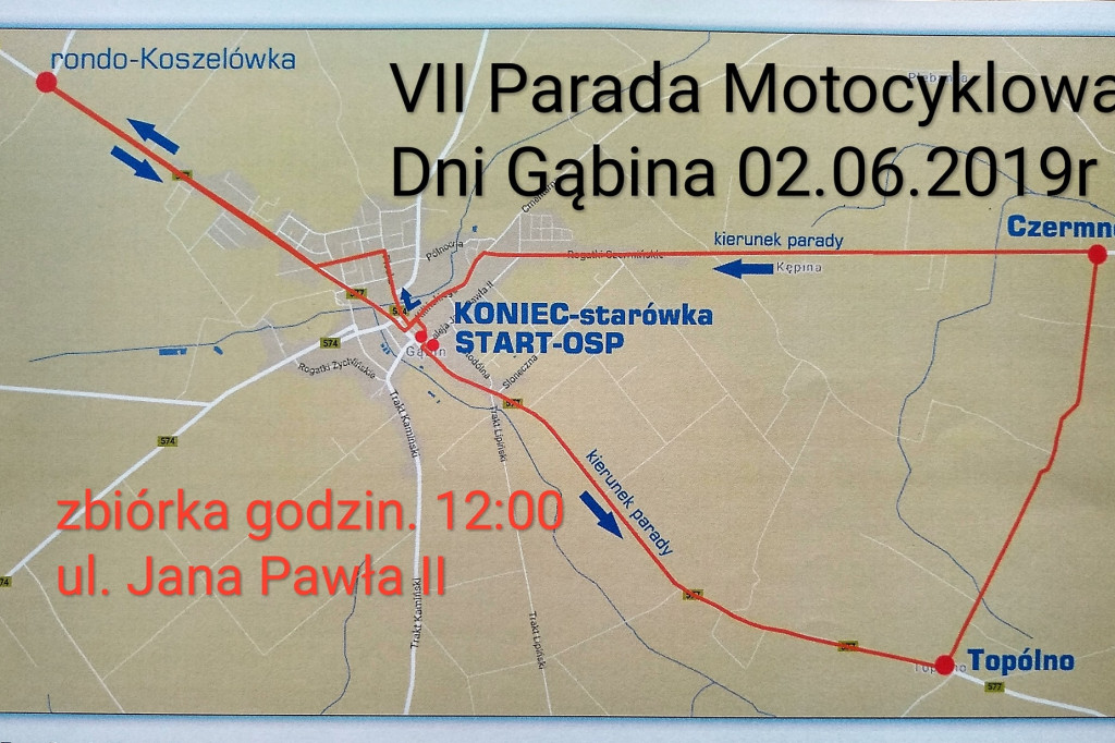Wielka parada motocyklowa przejedzie przez gminę Gąbin.
