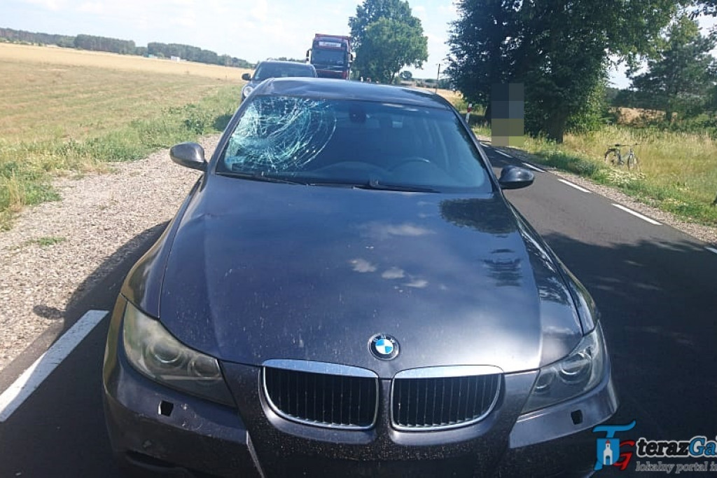 Wypadek i pożar w Wymyślu. Wszystko w jednym czasie. [zdjęcia]