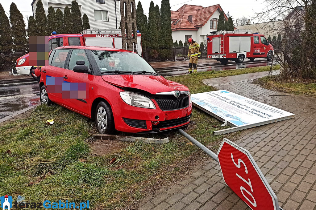 Wypadek na Dobrzykowskiej w Gąbinie.