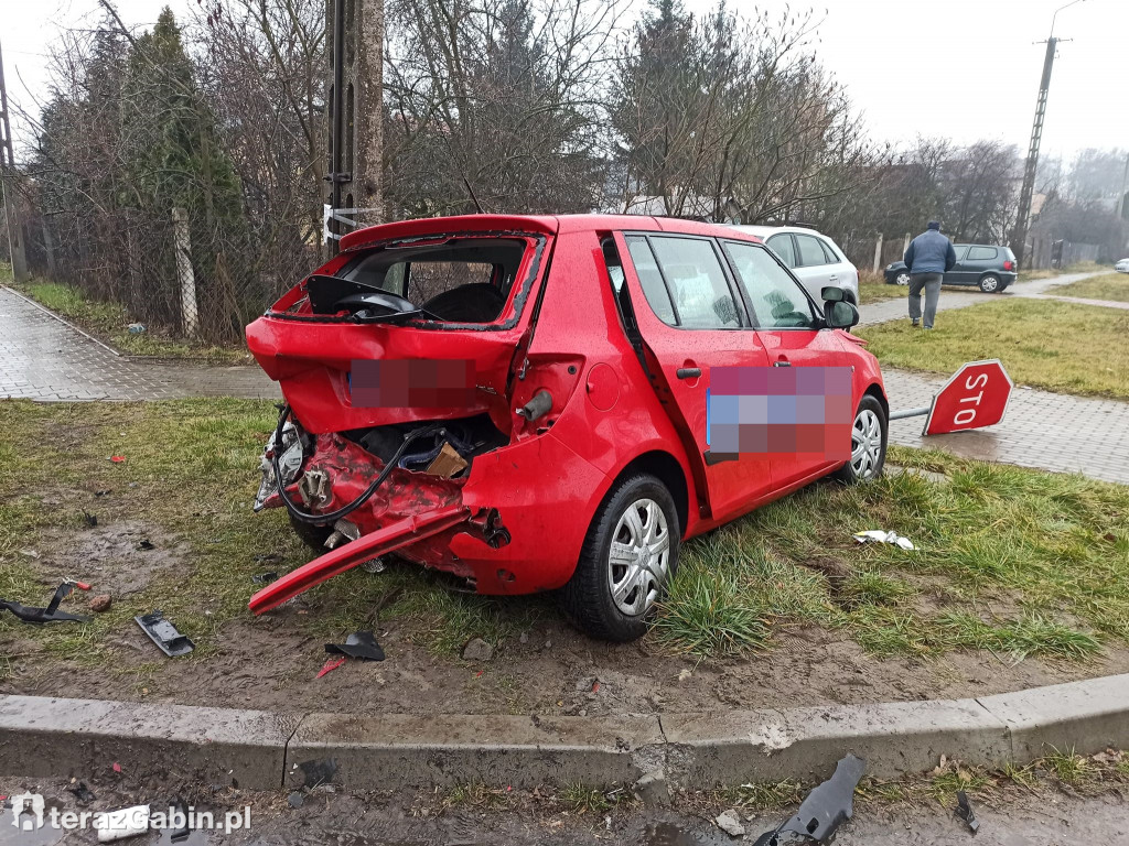 Wypadek na Dobrzykowskiej w Gąbinie.