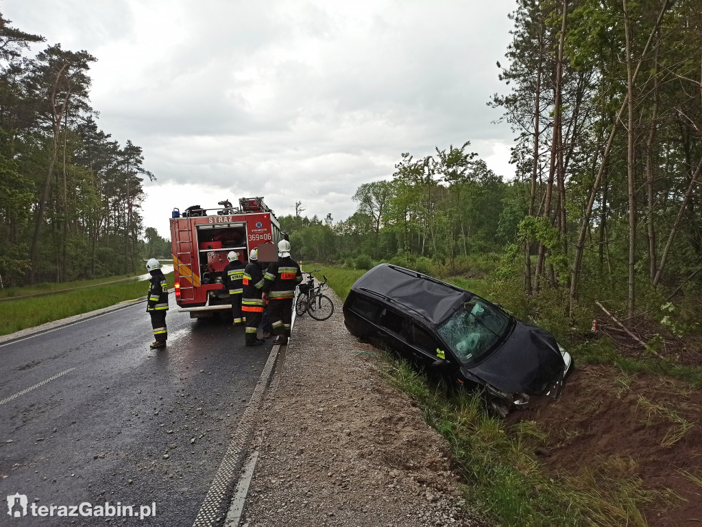 Dachowanie na obwodnicy Gąbina.