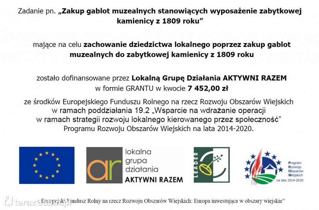 Nowe gabloty wystawowe w Gąbinie.