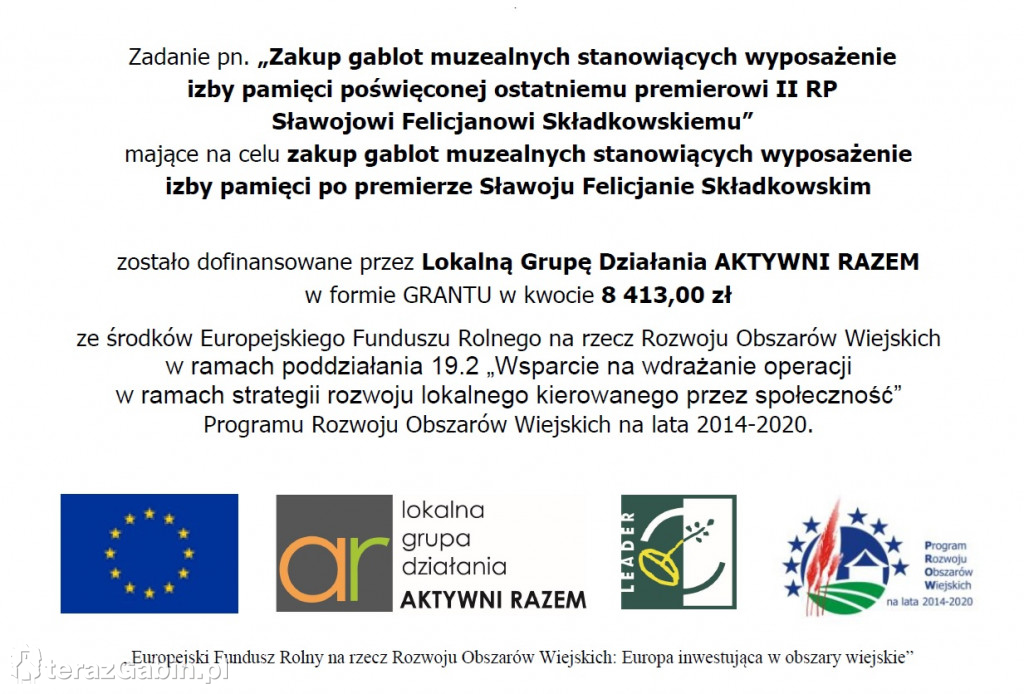 Nowe gabloty wystawowe w Gąbinie.