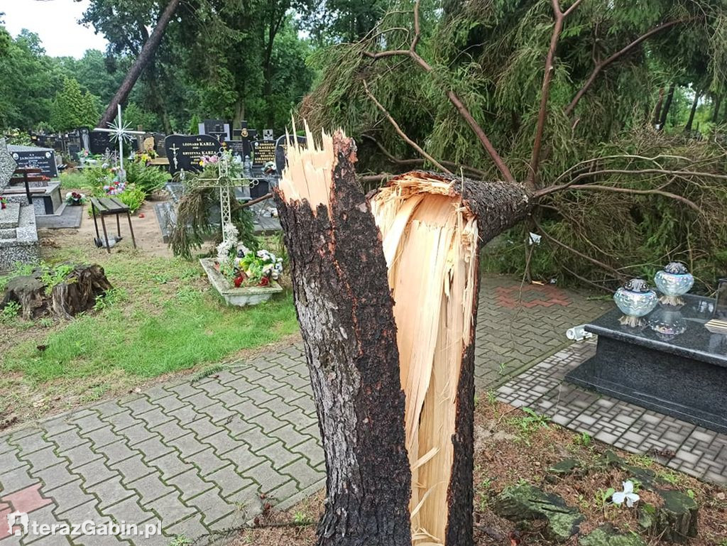 Silne burze nad gminą Gąbin.